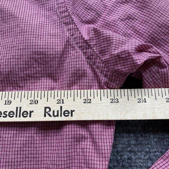 Banana Republic Shirt Mens Large Red Dress Plaid Button Up Preppy Causal Hipster - Picture 9 of 11